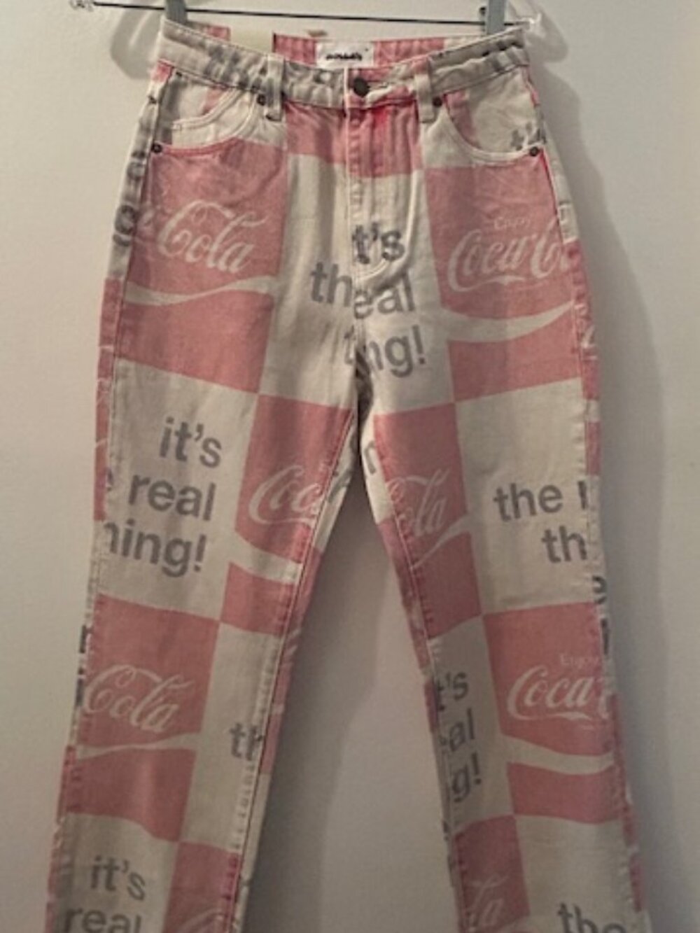 Urban Outfitters x ROLLA'S Coca-Cola Denim High Rise Straight Leg Jeans NEW